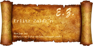Erlitz Zalán névjegykártya